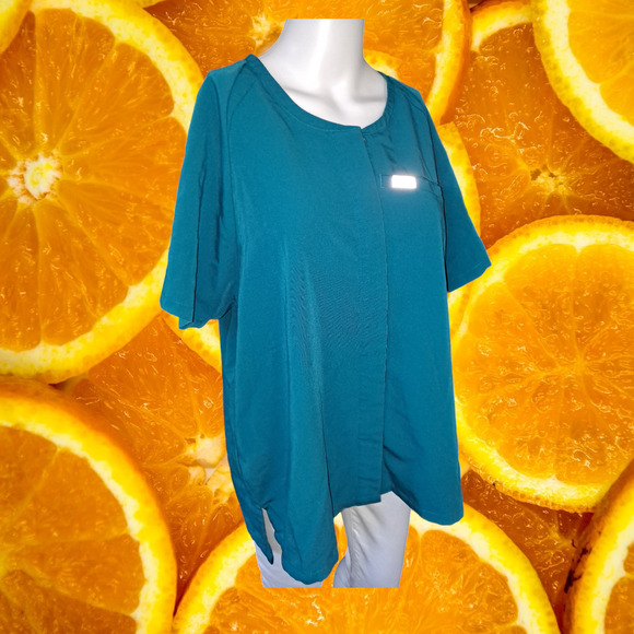 Figs Scrub Top with Reflective Patches Pacific Blue PO 2092‎ Size XL - Picture 1 of 7